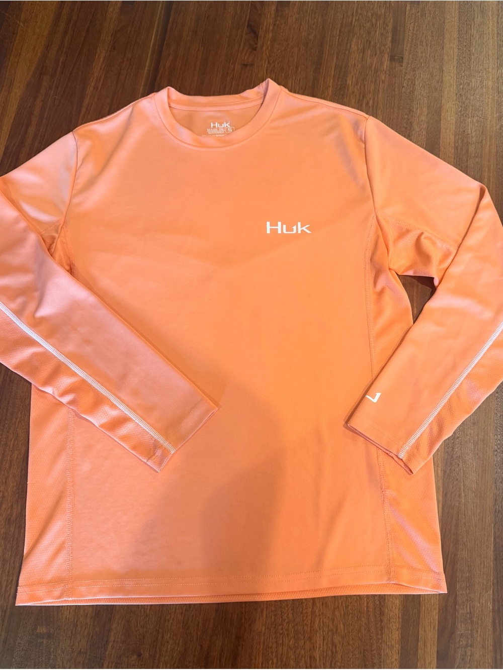 Huk Coral-Orange Long Sleeve Performance Top